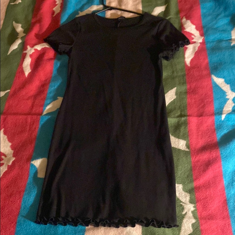 Forever 21 Blue Sheath Dress Short Sleeve Crew Neck